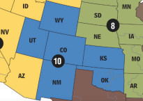 Map of Jurisdiction of U.S. Court of Appeals for the 10th Circuit