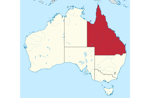 Map of Queensland, Australia