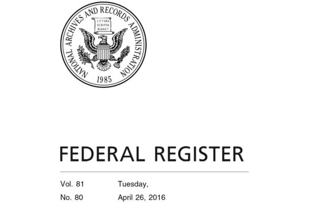 Image of Cover of Federal Register